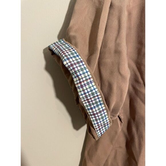 Bugatchi Woven Button Shirt Men’s Medium Short Sleeve Twill Tan Pocket Minimal - Picture 4 of 7